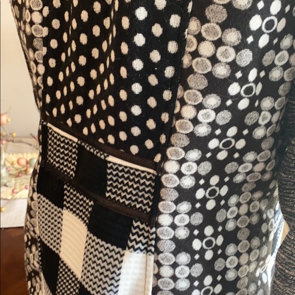 Mirror Image women’s XL black and white block print button front jacket - Picture 7 of 8